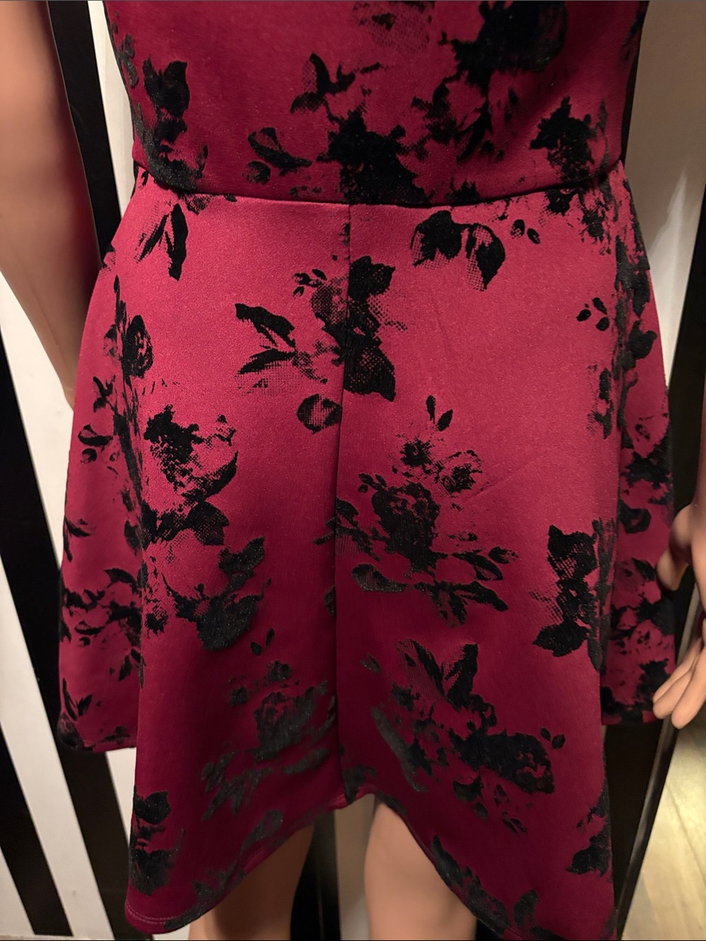 Trixxi Y2K Purple Floral Fit & Flare Dress with Sheer Black Yoke Small 2/4/6 Jrs - Picture 12 of 17